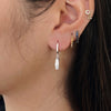 Sterling Silver Ballet Shoe Huggie Earrings with CZ