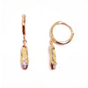 Gold Ballet Shoe Huggie Earrings with CZ