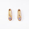 Gold Ballet Shoe Stud Earring with CZ