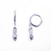 Sterling Silver Ballet Shoe Huggie Earrings with CZ