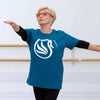 Silver Swans T-shirt Teal/White