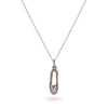 CZ-Encrusted Single Ballet Shoe Necklace Rose Gold