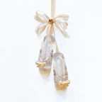 Acrylic & Gold Glitter Ballet Shoes
