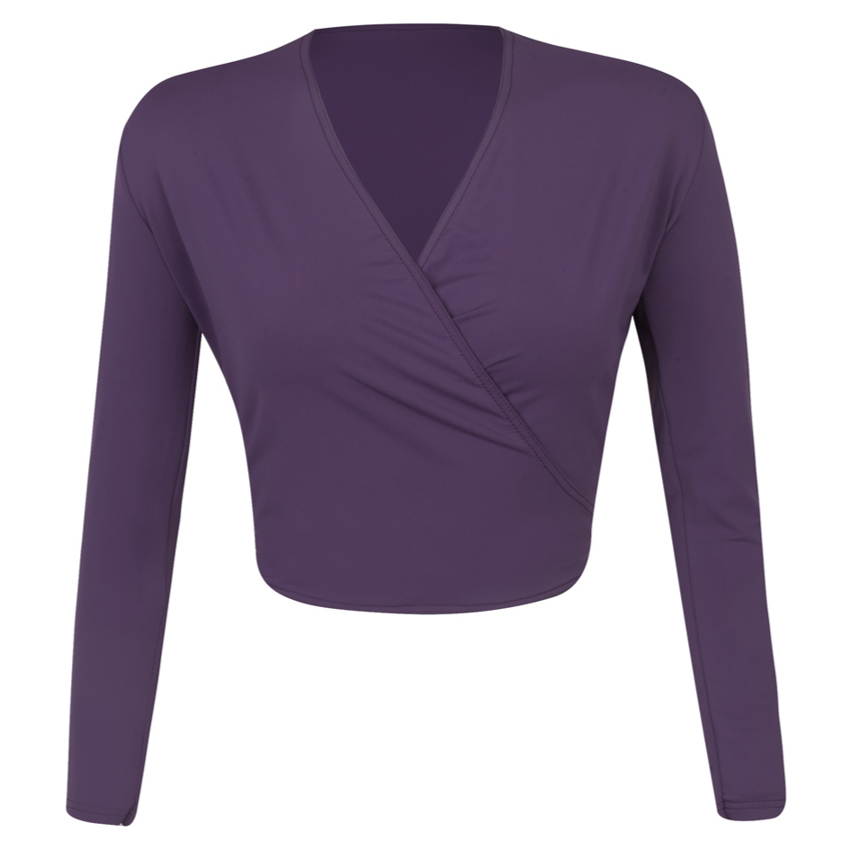 Damson Alycia crossover wrap cardigan is a versatile essential for the Royal Academy of Dance (RAD) uniform across all grades. Embodying the balletcore aesthetic, this regulation crossover features a flattering tie-waist and long sleeves for a professional, streamlined look. Crafted for breathable comfort, it aligns with the trend for sustainable, high-performance dancewear. Perfect for warm-ups and exams, it provides an elevated, modest layer for every aspiring dancer.