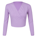 Lavender Alycia crossover wrap cardigan is a versatile essential for the Royal Academy of Dance (RAD) uniform across all grades. Embodying the balletcore aesthetic, this regulation crossover features a flattering tie-waist and long sleeves for a professional, streamlined look. Crafted for breathable comfort, it aligns with the trend for sustainable, high-performance dancewear. Perfect for warm-ups and exams, it provides an elevated, modest layer for every aspiring dancer.