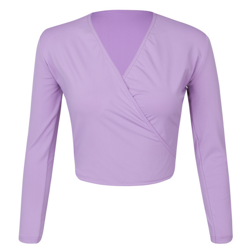 Lavender Alycia crossover wrap cardigan is a versatile essential for the Royal Academy of Dance (RAD) uniform across all grades. Embodying the balletcore aesthetic, this regulation crossover features a flattering tie-waist and long sleeves for a professional, streamlined look. Crafted for breathable comfort, it aligns with the trend for sustainable, high-performance dancewear. Perfect for warm-ups and exams, it provides an elevated, modest layer for every aspiring dancer.