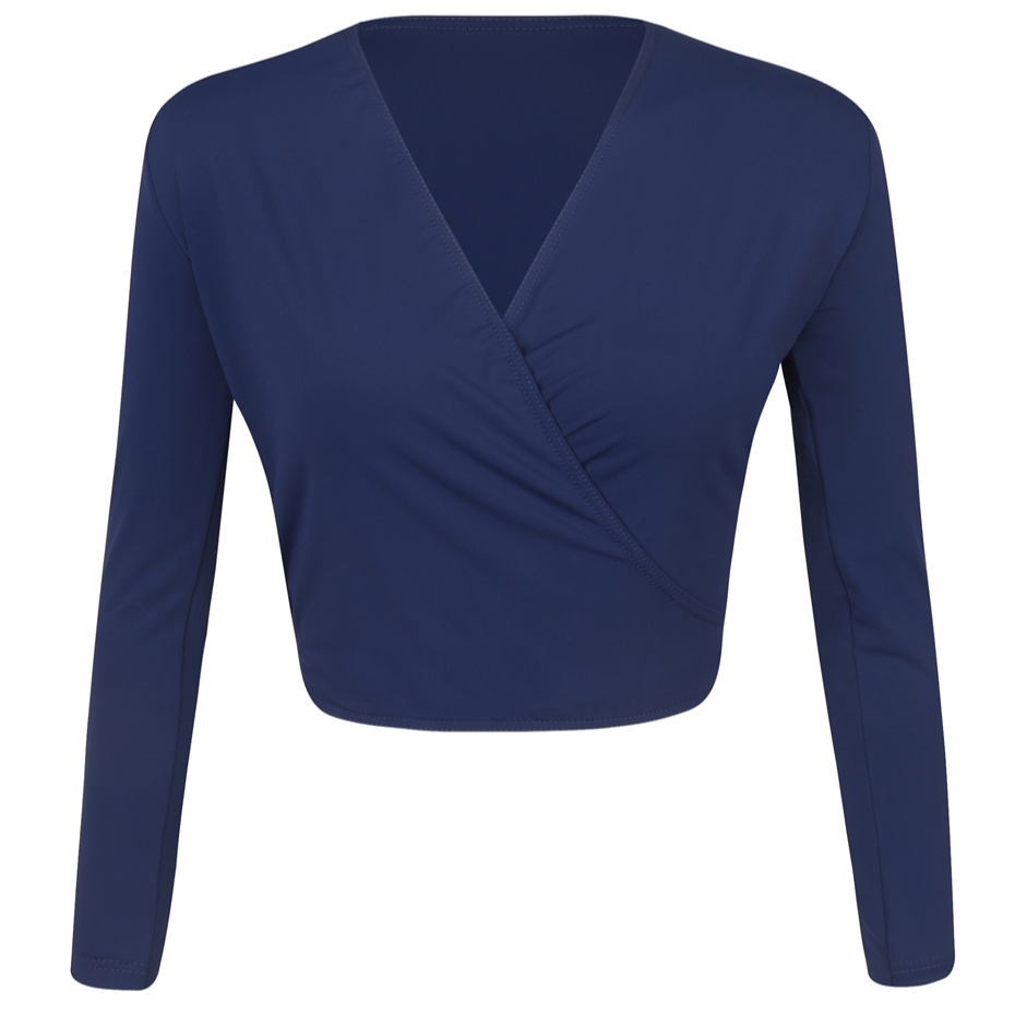 Navy Alycia crossover wrap cardigan is a versatile essential for the Royal Academy of Dance (RAD) uniform across all grades. Embodying the balletcore aesthetic, this regulation crossover features a flattering tie-waist and long sleeves for a professional, streamlined look. Crafted for breathable comfort, it aligns with the trend for sustainable, high-performance dancewear. Perfect for warm-ups and exams, it provides an elevated, modest layer for every aspiring dancer.