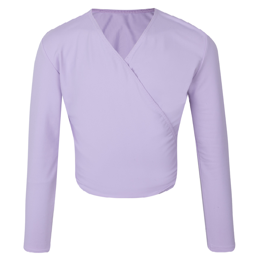 Pale Lilac Alycia crossover wrap cardigan is a versatile essential for the Royal Academy of Dance (RAD) uniform across all grades. Embodying the balletcore aesthetic, this regulation crossover features a flattering tie-waist and long sleeves for a professional, streamlined look. Crafted for breathable comfort, it aligns with the trend for sustainable, high-performance dancewear. Perfect for warm-ups and exams, it provides an elevated, modest layer for every aspiring dancer.