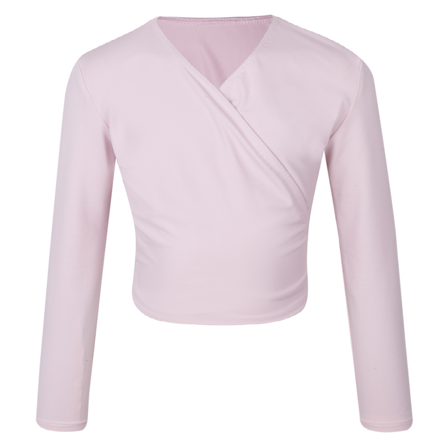 Pale Pink Alycia crossover wrap cardigan is a versatile essential for the Royal Academy of Dance (RAD) uniform across all grades. Embodying the balletcore aesthetic, this regulation crossover features a flattering tie-waist and long sleeves for a professional, streamlined look. Crafted for breathable comfort, it aligns with the trend for sustainable, high-performance dancewear. Perfect for warm-ups and exams, it provides an elevated, modest layer for every aspiring dancer.