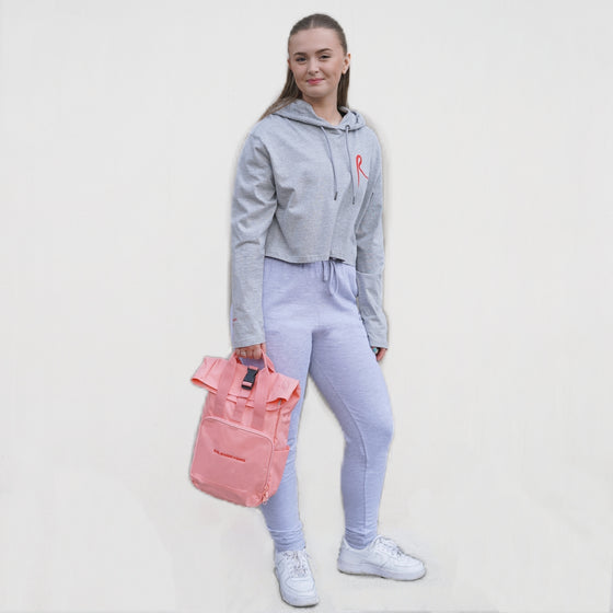 Arabesque Cropped Hoodie Heather Grey