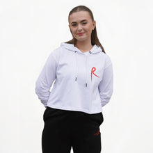  Arabesque Cropped Hoodie White