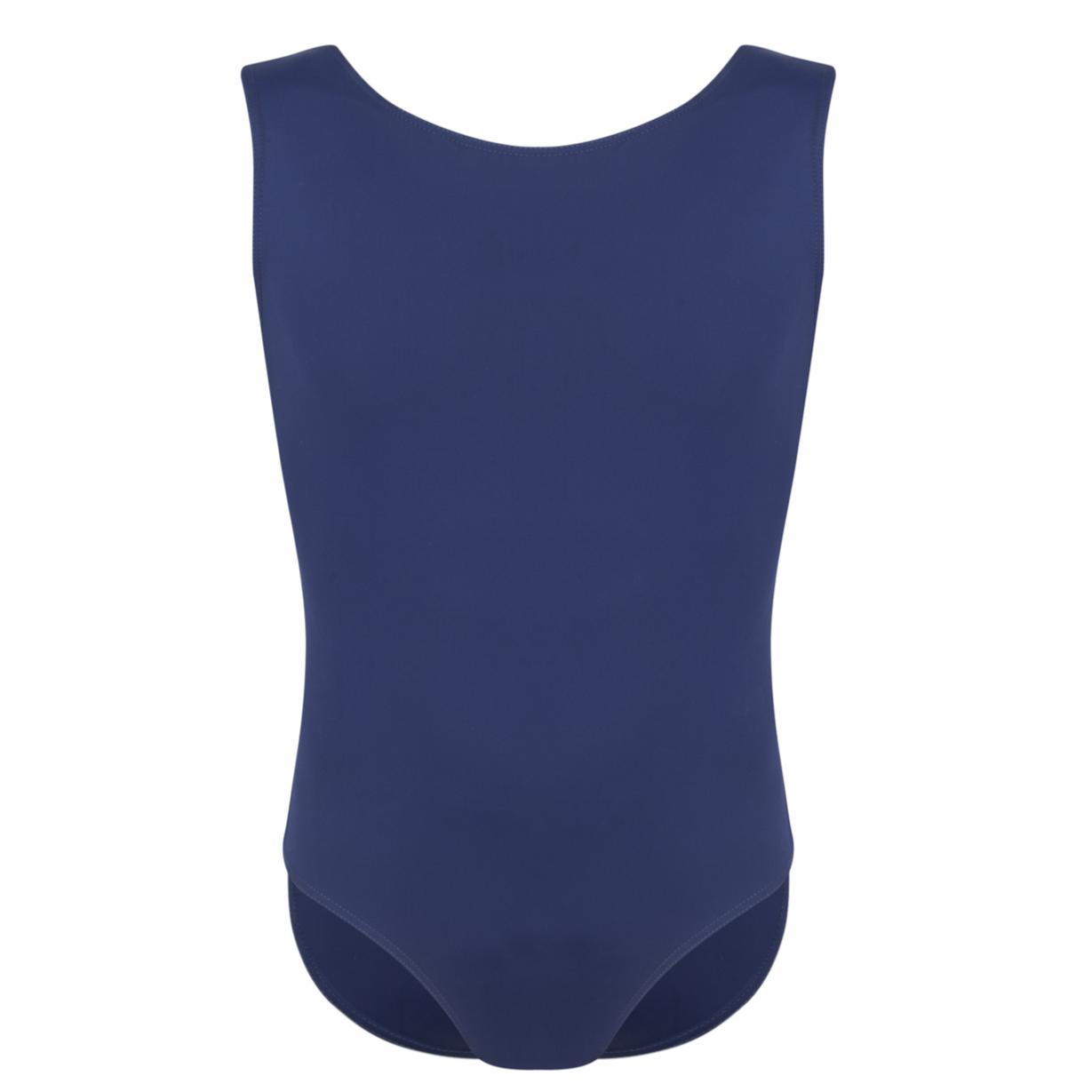 Official RAD regulation uniform: the Freed of London Ash sleeveless male ballet leotard in navy. Approved for all grades, this regulation exam wear is crafted from sustainable ECONYL recycled fabric, aligning with new eco-friendly dancewear trends. Featuring an open neckline and the official RAD logo, this breathable ash grey ballet uniform provides a professional silhouette and superior flexibility for Royal Academy of Dance examinations.