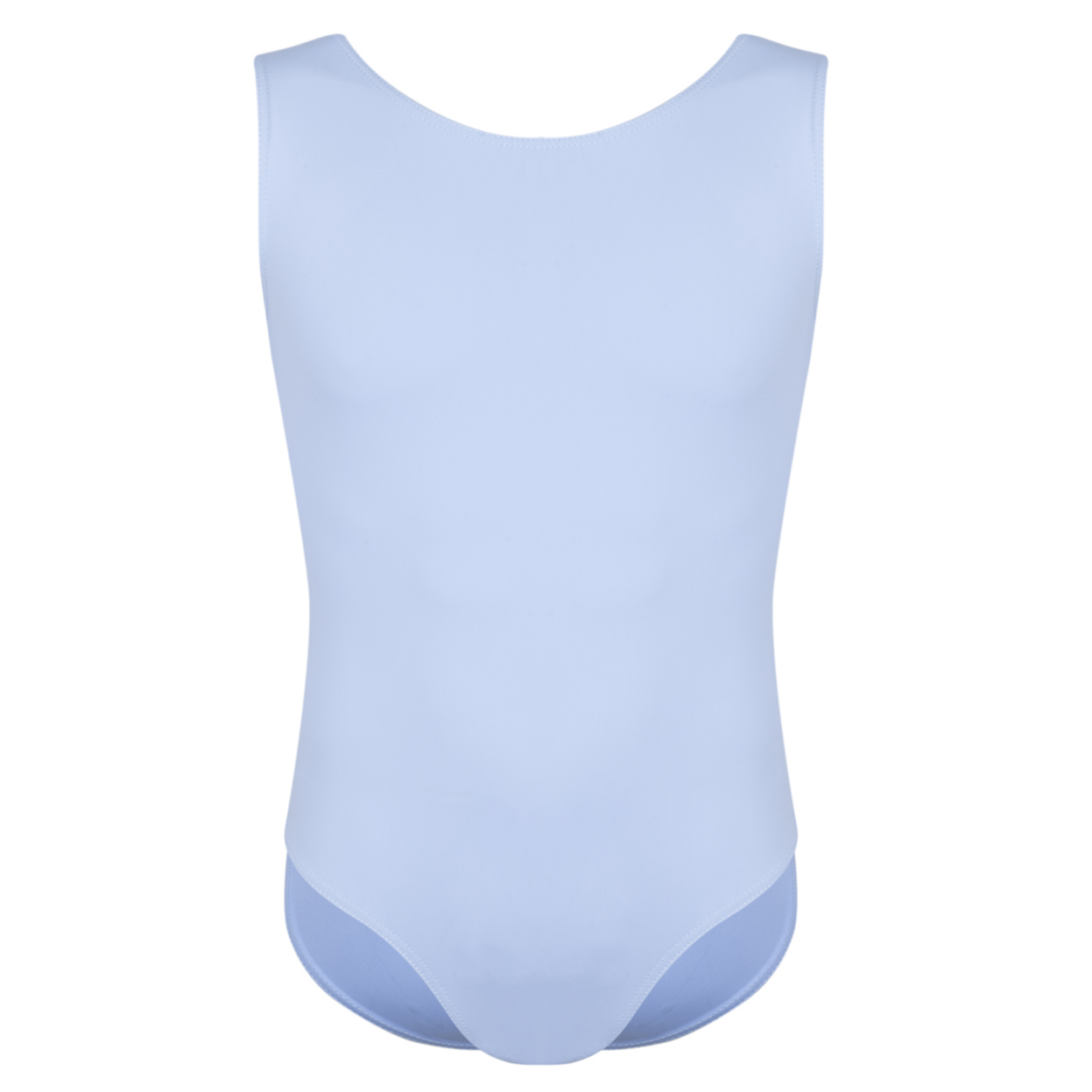 Official RAD regulation uniform: the Freed of London Ash sleeveless male ballet leotard in pale blue. Approved for all grades, this regulation exam wear is crafted from sustainable ECONYL recycled fabric, aligning with new eco-friendly dancewear trends. Featuring an open neckline and the official RAD logo, this breathable ash grey ballet uniform provides a professional silhouette and superior flexibility for Royal Academy of Dance examinations.