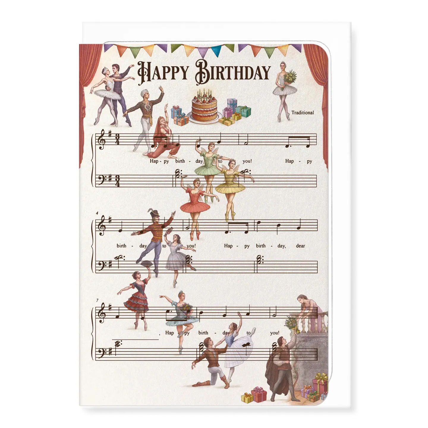 Ballet Birthday Music Score Card