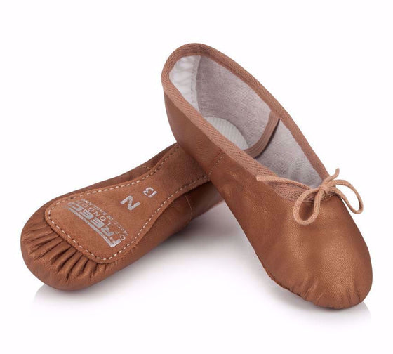 Freed 'Aspire' Adult Wide Leather Ballet Shoes Bronze