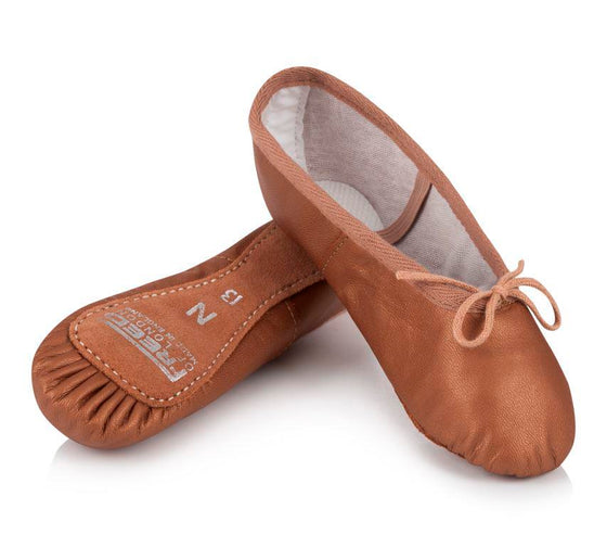 Freed 'Aspire' Childs Leather Ballet Shoe Bronze