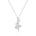 CZ Ballerina Necklace Silver