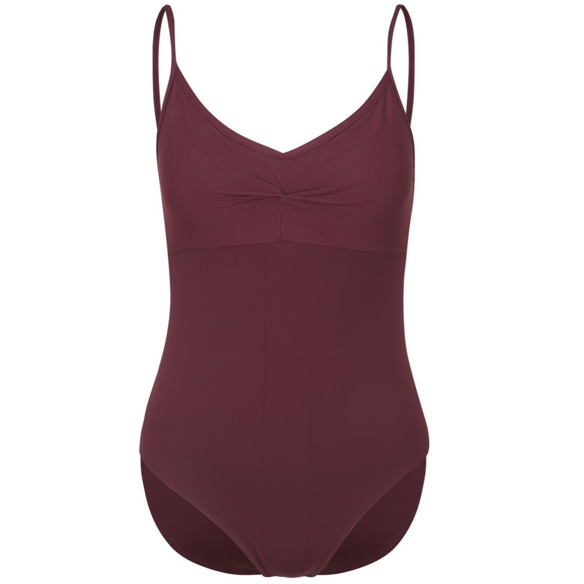 Burgundy Callie leotard is the official RAD vocational grade female ballet uniform, blending a professional balletcore aesthetic with sustainable dancewear standards. Crafted from eco-friendly ECONYL recycled fabric, the camisole features elegant mesh overlay panels and knot ruches. This regulation wear offers a modern silhouette and breathable comfort.