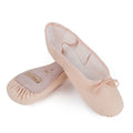 Breathable pink canvas ballet shoes, a lightweight technical slipper approved for RAD uniforms across all grades. These washable dance shoes feature a full suede sole for stability and pre-sewn elastics for convenience. Ideal for warm studios and daily training, the flexible cotton canvas offers a comfortable, sock-like fit. Because these technical slippers run small, consult the sizing guide; many dancers find that ordering one size up from their street shoe size provides the best fit.