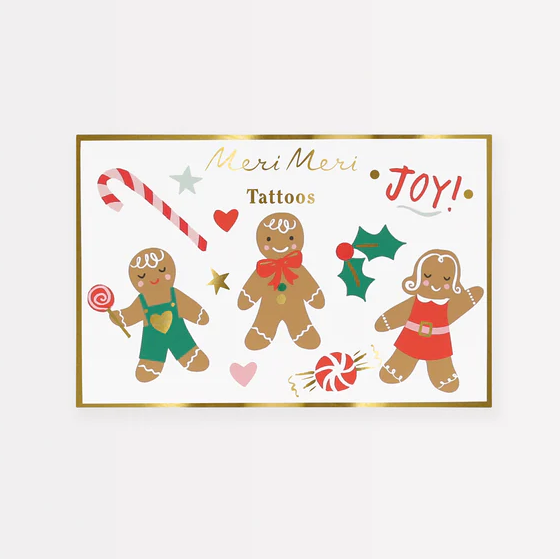 Gingerbread Temporary Tattoos