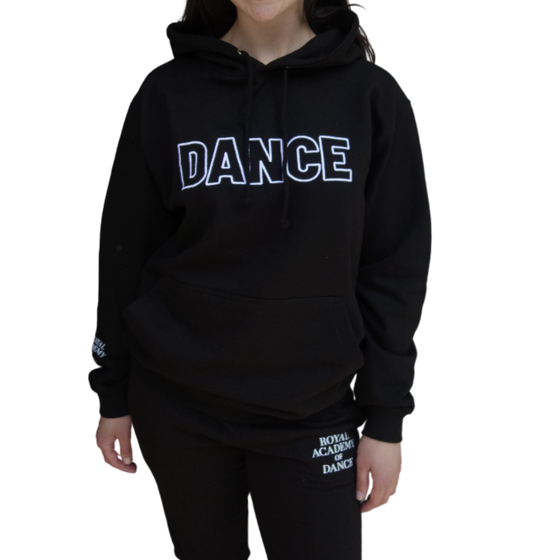'Dance' Embroidered Hoodie Black