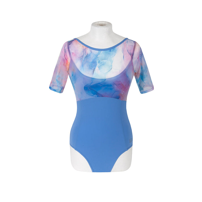 Darcey Sleeved Leotard Powder Blue