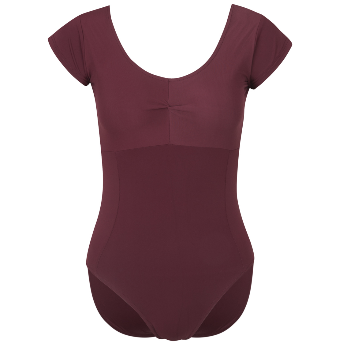 Burgundy Fern leotard is the official RAD uniform for vocational grades, embodying sustainable dancewear shift. Crafted from eco-friendly recycled ECONYL fabric, the design features elegant cap sleeves with a mesh overlay, a knot ruche, and flattering princess seams. Combining a modern silhouette with high-performance breathability, it offers a professional balletcore aesthetic for Intermediate to Advanced exams and daily studio training.
