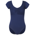Navy Fern leotard is the official RAD uniform for vocational grades, embodying sustainable dancewear shift. Crafted from eco-friendly recycled ECONYL fabric, the design features elegant cap sleeves with a mesh overlay, a knot ruche, and flattering princess seams. Combining a modern silhouette with high-performance breathability, it offers a professional balletcore aesthetic for Intermediate to Advanced exams and daily studio training.