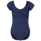 Navy Fern leotard is the official RAD uniform for vocational grades, embodying sustainable dancewear shift. Crafted from eco-friendly recycled ECONYL fabric, the design features elegant cap sleeves with a mesh overlay, a knot ruche, and flattering princess seams. Combining a modern silhouette with high-performance breathability, it offers a professional balletcore aesthetic for Intermediate to Advanced exams and daily studio training.
