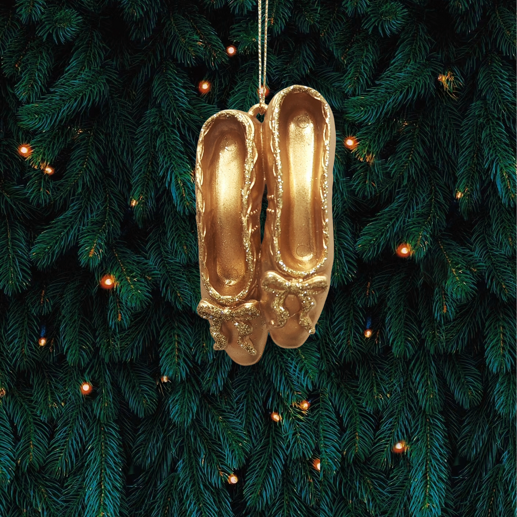 Gold Acrylic Ballet Shoes