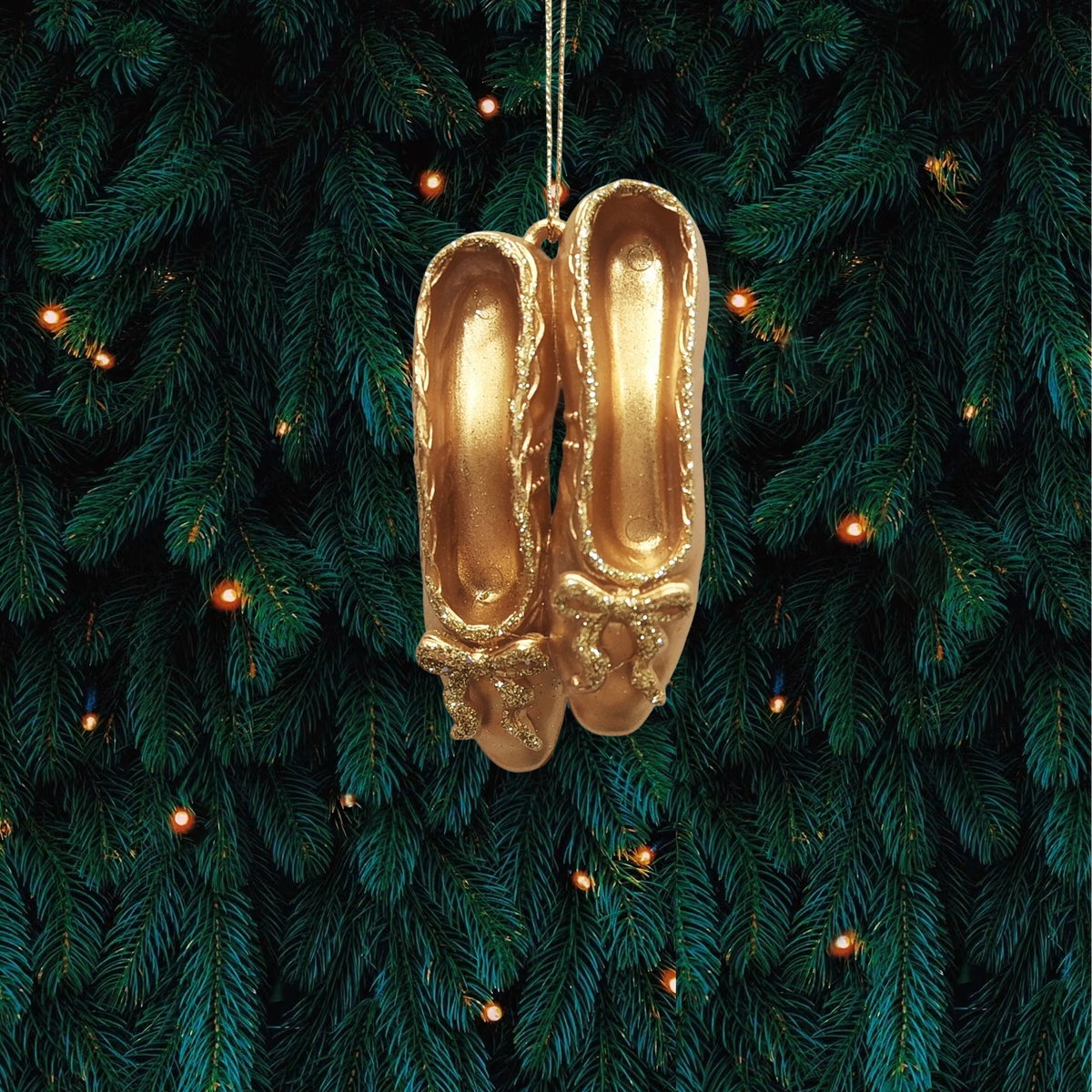 Gold Acrylic Ballet Shoes