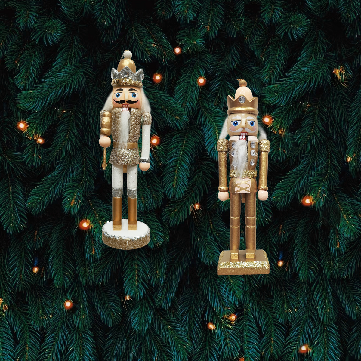 Gold & Silver Wood Nutcracker