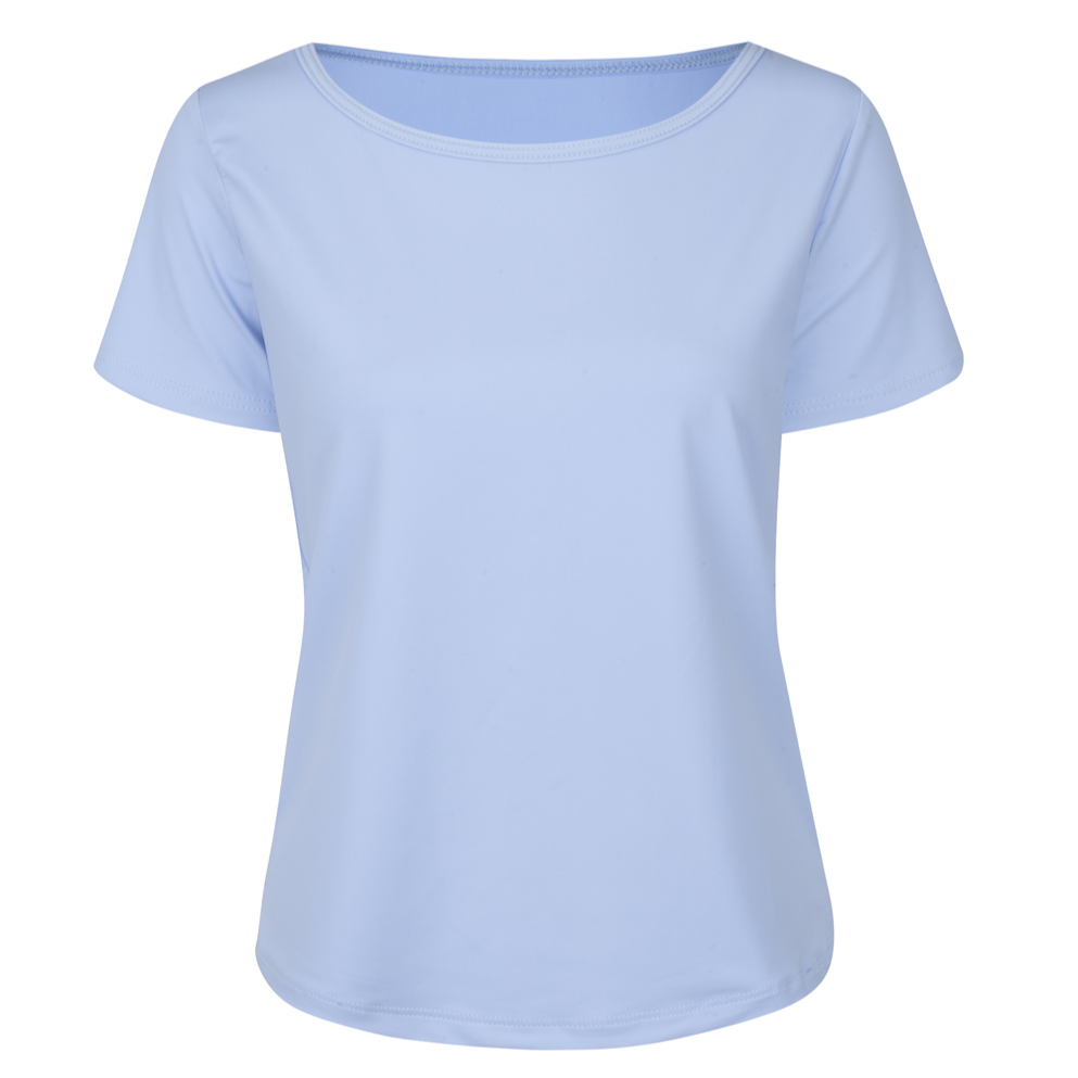 Official RAD regulation uniform for boys in Pre-Primary and Primary grades: the pale blue short-sleeved ballet T-shirt. This sustainable boys' dance kit uses breathable, moisture-wicking performance fabric for premium comfort during Royal Academy of Dance exams. Designed with eco-friendly materials, the top provides a clean silhouette and high-performance fit, meeting modern standards for a supportive male ballet uniform.