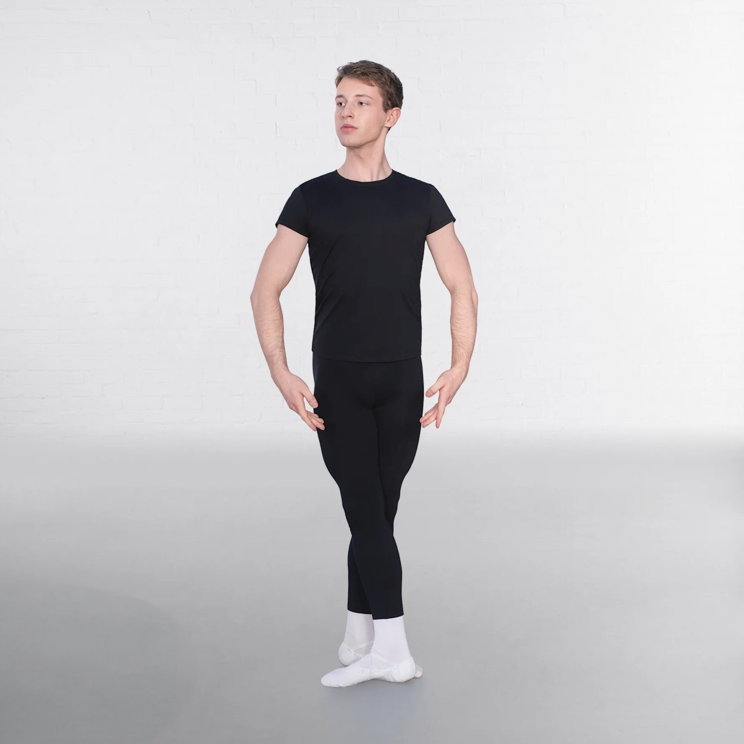 High Waist Footless Tights Black