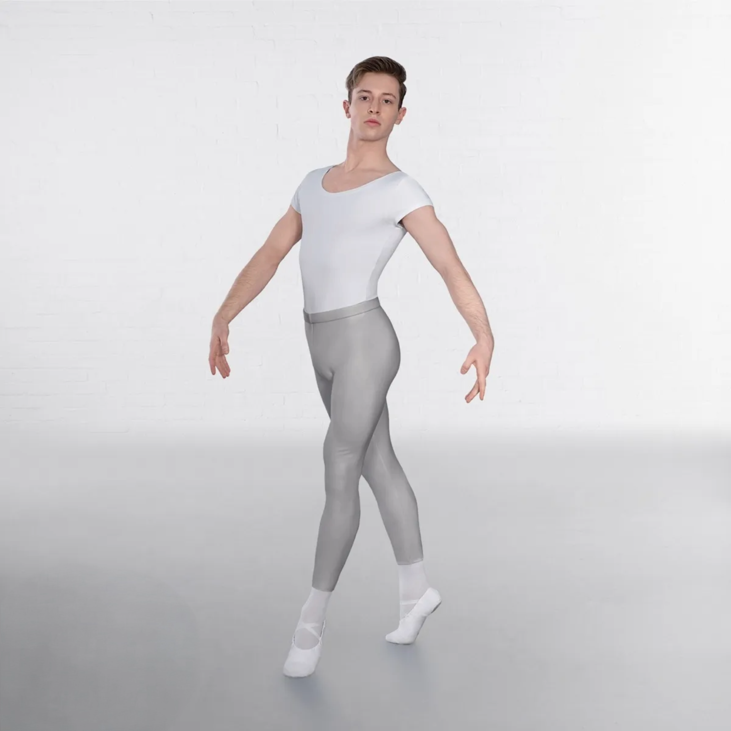 High Waist Footless Tights Grey