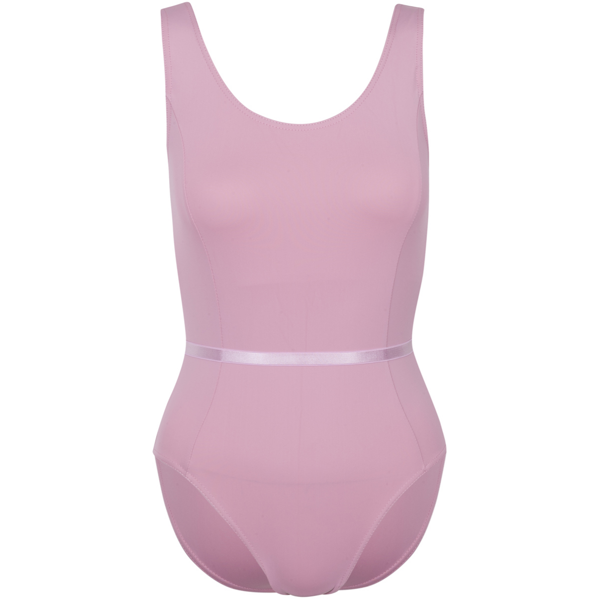 Freed of London Iris leotard in rose, the official Royal Academy of Dance (RAD) regulation uniform for Grades 1 and 2. This sleeveless leotard features elegant front princess seams and includes a matching color-coordinated elasticated belt. Crafted from sustainable ECONYL® recycled polyamide, the garment represents the 2025 shift toward eco-friendly dancewear while maintaining a traditional, high-performance fit suitable for ballet examinations. It also includes an internal bralet lining in larger sizes
