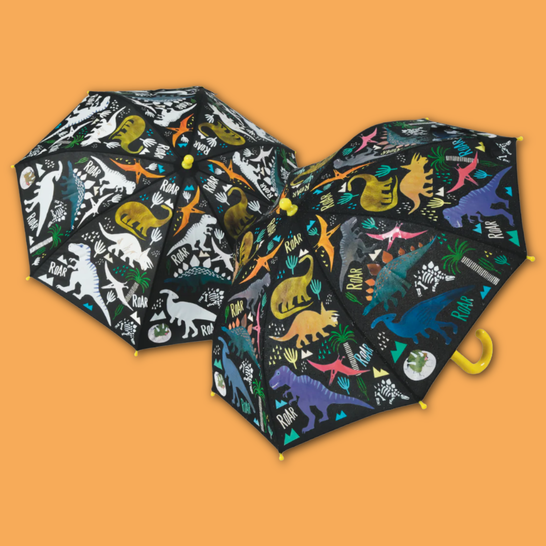 Kids Colour Changing Umbrella - Dinosaur