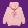 Kids Embroidered Butterfly Hoodie Baby Pink