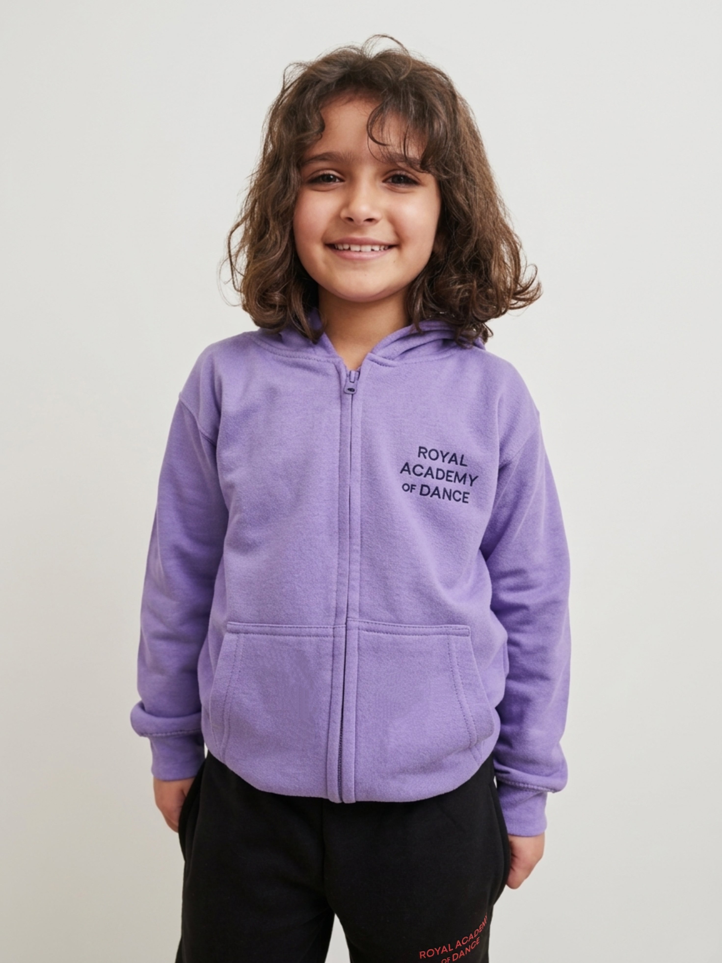 Kids Embroidered Butterfly Hoodie Lilac