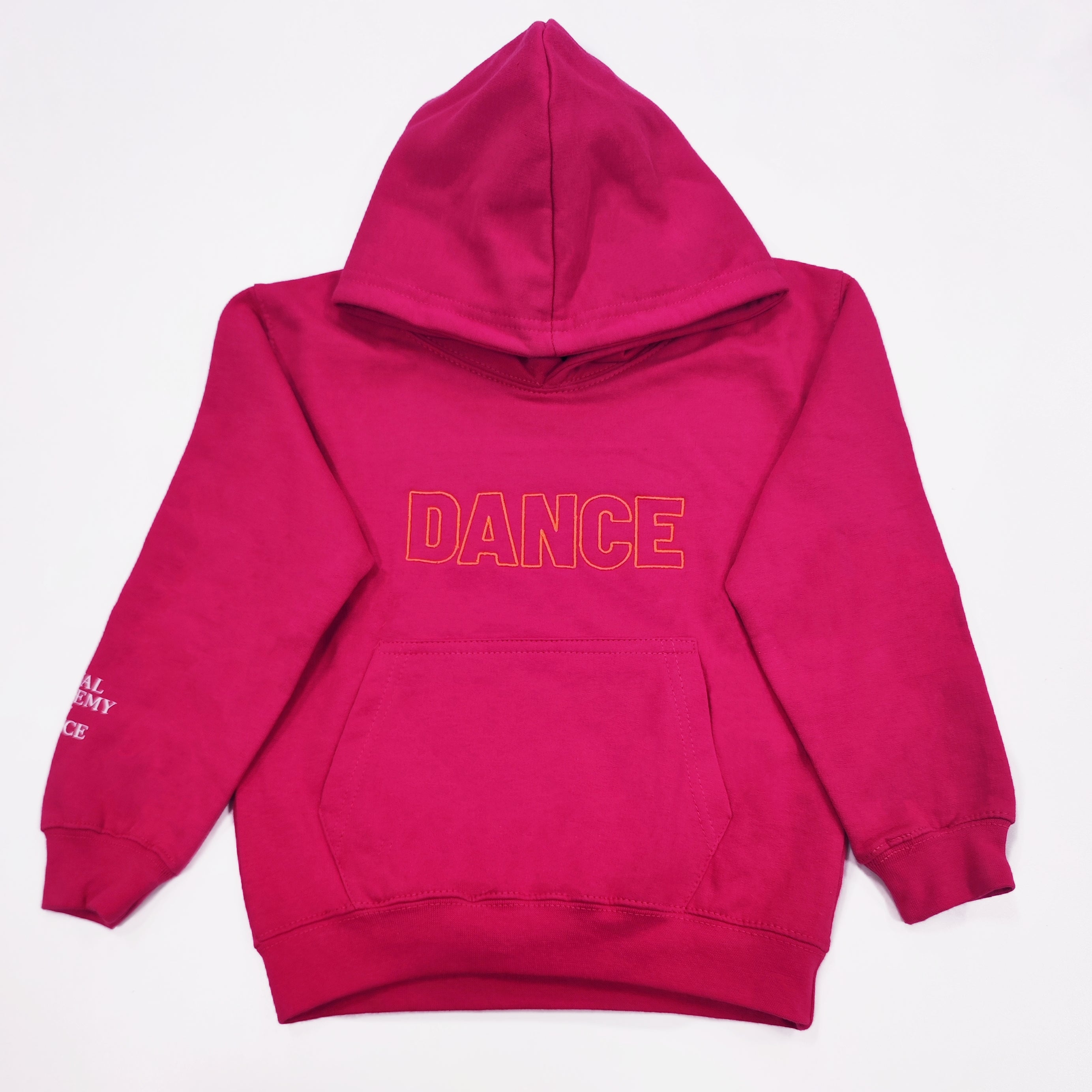 'Dance' Kids Embroidered Hoodie Hot Pink