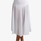 Mid Calf Full Circle Skirt White