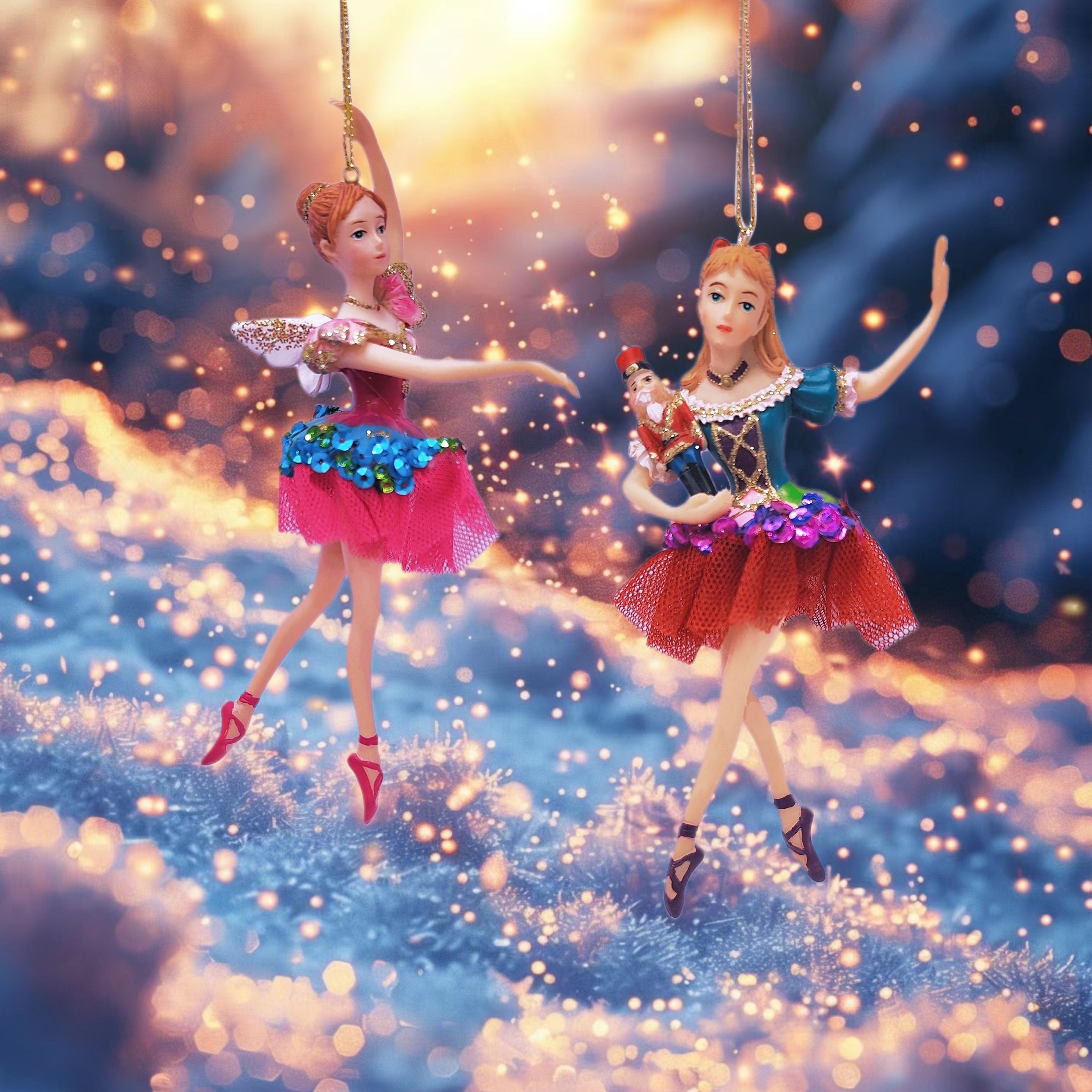 Nutcracker Resin Fabric Ballerina