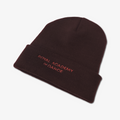 Brown beanie with 'Royal Academy of Dance' embroidery 