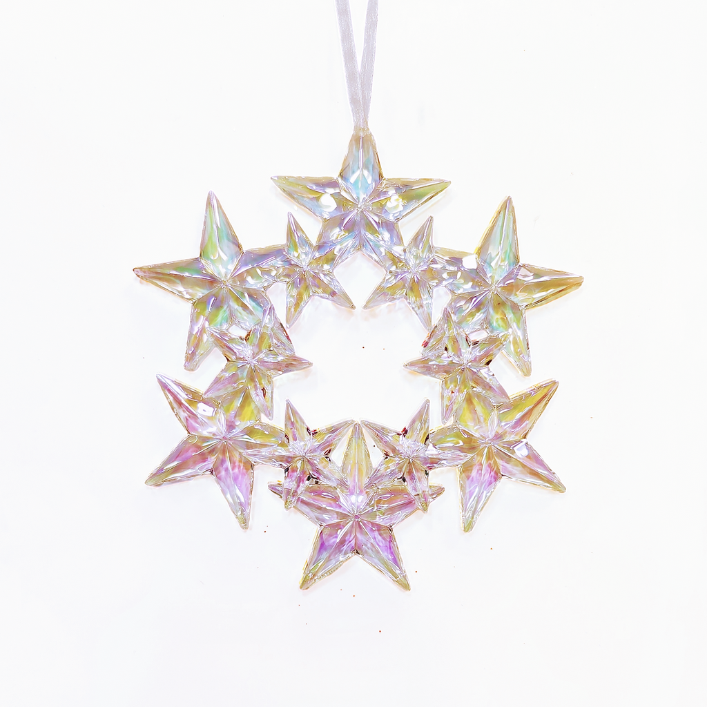 Rainbow Acrylic Iridescent Star Wreath