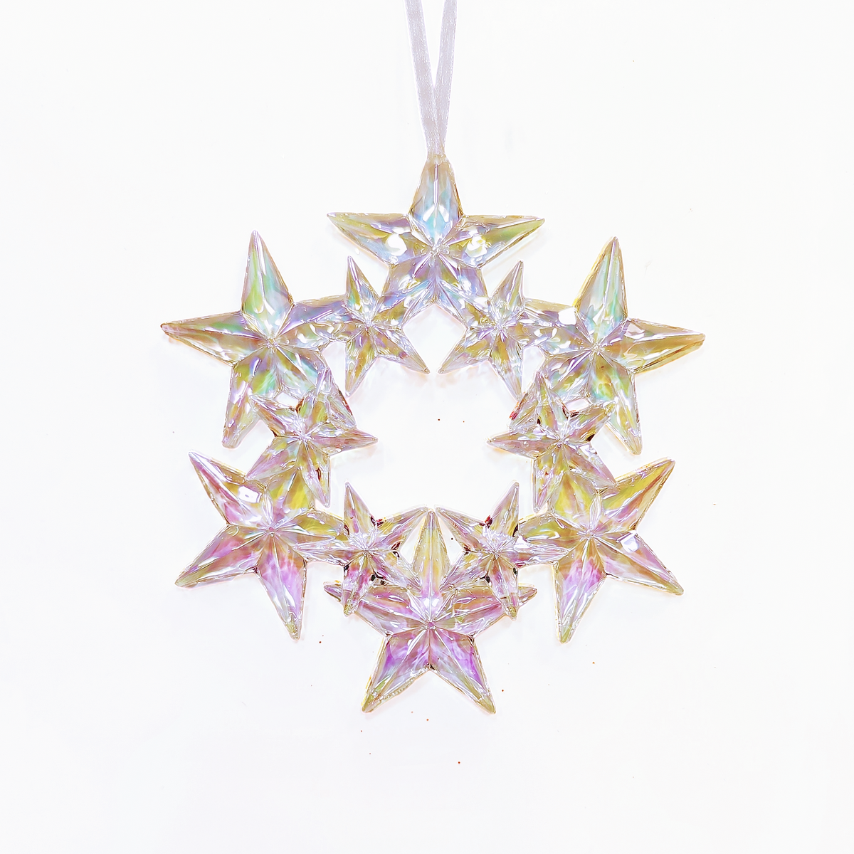 Rainbow Acrylic Iridescent Star Wreath