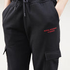 Royal Academy of Dance logo in Red on black cargo jogger