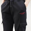 Royal Academy of Dance logo in Red on black cargo jogger