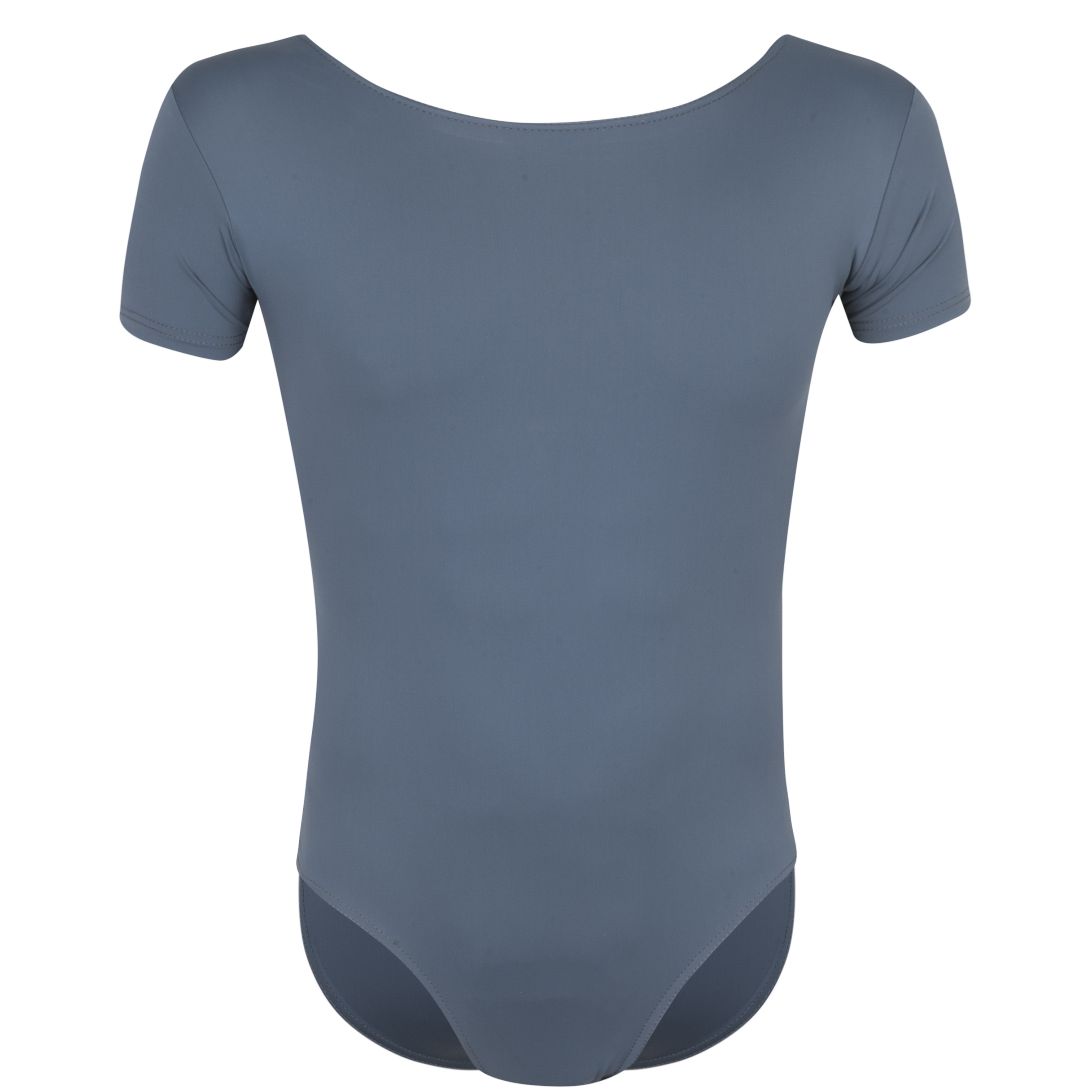 Official RAD regulation uniform: the Freed of London Rowan  grey male ballet leotard for all grades. This short-sleeved, scoop neck dance top features the RAD logo and high-performance sustainable ECONYL recycled fabric, meeting the standards for eco-friendly male ballet exam wear. Designed for durability and comfort, this essential recycled leotard ensures a professional silhouette for Royal Academy of Dance examinations and studio practice