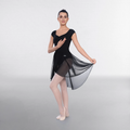 Semi Sheer Wrapover Skirt Black