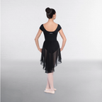 Semi Sheer Wrapover Skirt Black